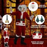 YYSWSAKY Terrifier Kostüm Horror Clown Kostüme Herren Halloween Weihnachtsmann Horror Clown Kostum mit Maske Terrifier Clowns Cosplay für Halloween Karneval (XL/XXL)