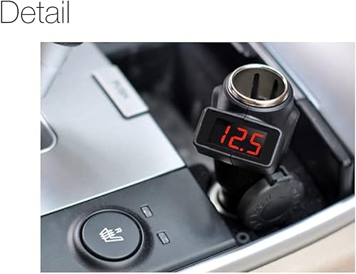 Miniatura 9 de Kingneed Comprobador de batería de coche C11 con puerto de encendedor de cigarrillos 12V y 24V Cargador de coche Pantalla LED Voltaje de batería de
