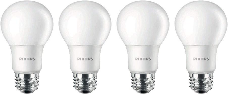 LED Non-Dimmable A19 Frosted Light Bulb: 800-Lumen, 5000-Kelvin, 9-Watt (60-Watt Equivalent), E26 Base, Daylight, 4-Pack