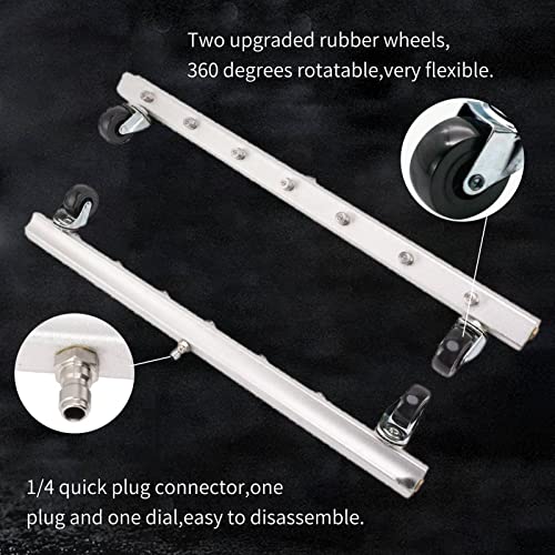Jiawu Undercarriage Cleaner, 25.59" Drive Way Pressure Washer, 7 Nozzles Under Car Wash Water Broom - Image 2