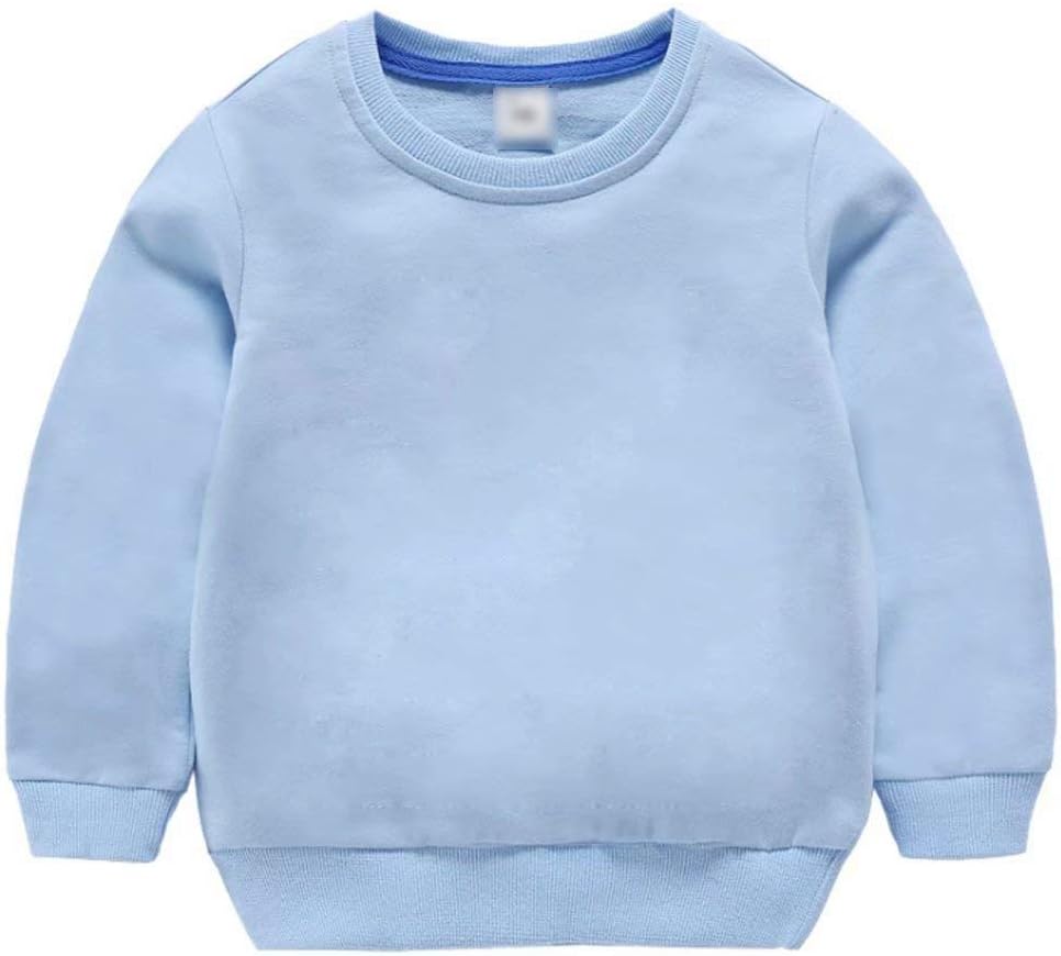 AIWUHE Toddler Boys Girls Solid Pullovers Sweatshirt Long Sleeve T-Shirt Kids Cotton Crewneck Thin Tops 1-8 Years Blouse