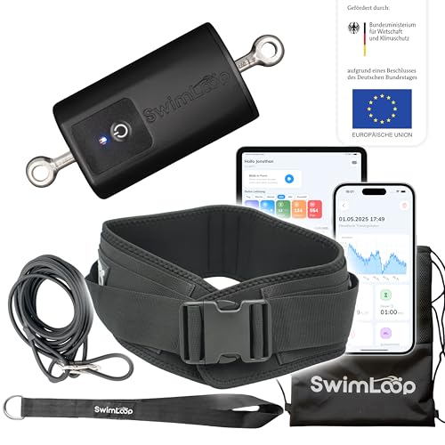 SwimLoop-Bundle Aktivitätstracker Light + Schwimmgurt - Top Schwimmtrainer für zu Hause, Widerstandstraining, stationäres Schwimmen, Schwimmband als Alternative zur Gegenstromanlage