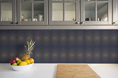 Baldosas de vinilo autoadhesivas suelo PVC Decormat 30x30cm losetas autoadhesivas puntos dorados 9 uds 5