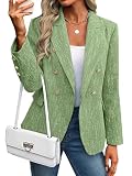 Blazer donna, maniche lunghe, colletto con risvolto, con doppio bottoni. Questa giubbotto è perfetta per casuale, facile da abbinare a jeans, leggings e pantaloni casual e ai tuoi scarpe preferiti.