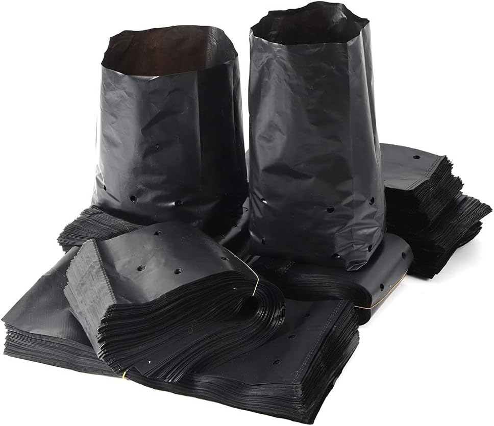 Go Garden Plastic UV Protected Poly Grow Nursery Plant Bags | Plant Bags for Home Garden |(Black , 6 x 8 inch) -250 Qty