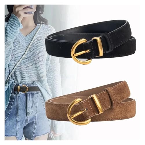 Vintage Leather Women's Matching Jeans Frosted Belt For Lady For Women2