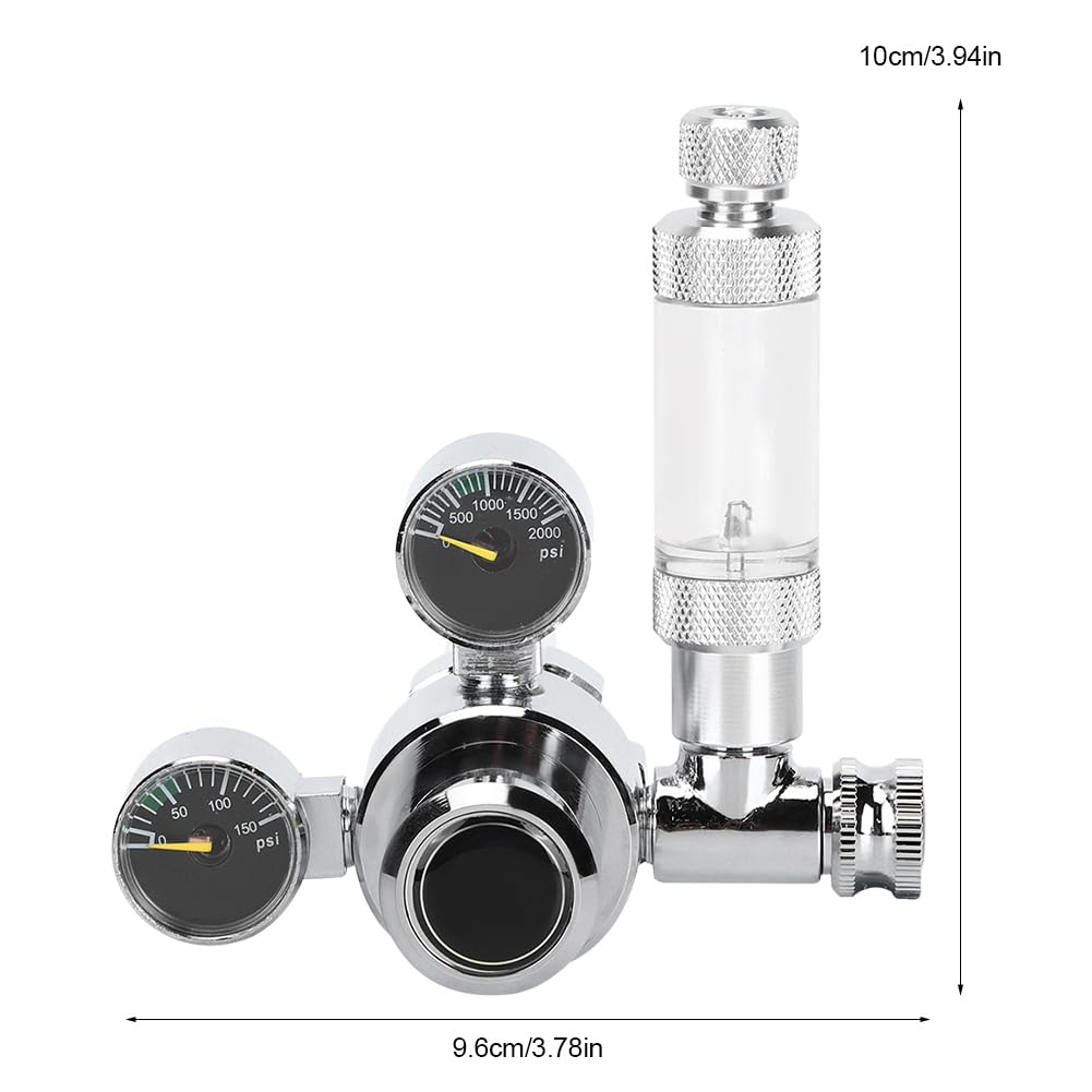 Contador regulador de Burbujas de CO2 para Acuario de Acero Inoxidable, Duradero y de bajo Consumo, para Sistemas de CO2 de Acuario con 21,8 mm de Ancho
