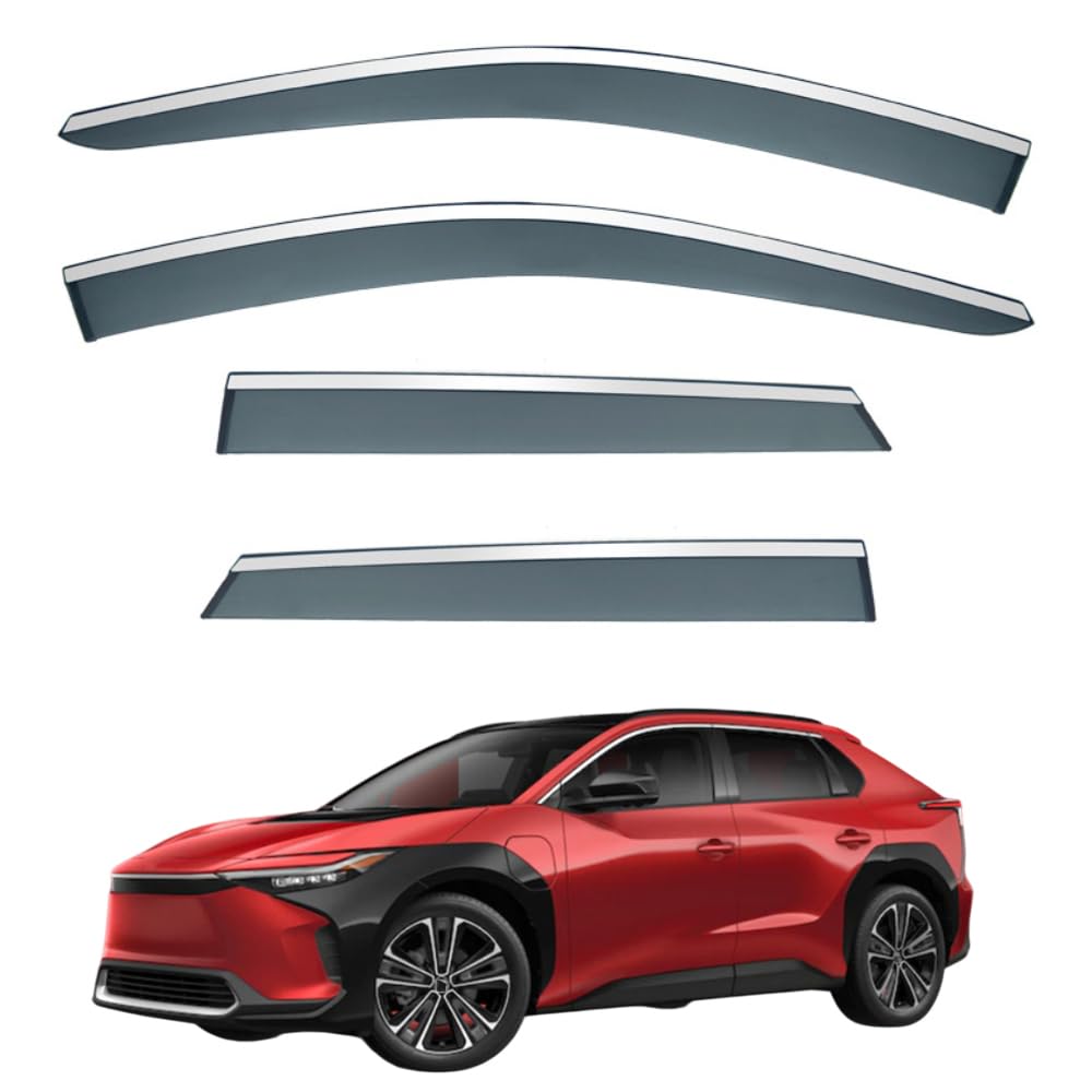 QOEMRHELT 4pc Set In-Channel Wind Deflectors, for Toyota BZ4X EA10 2022-2023 Window Visors Rain Guards Vent Visors Rain & Sun Protection,Car Accessories
