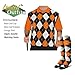 Golf Knickers Sweater Golf Outfits - Mens - Black Orange White- Size: 40 / XL Shirt and Sweater