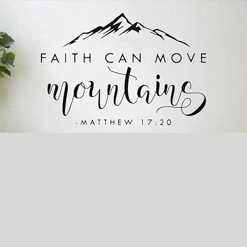 MEGLIZ CalcomanĂas de pared de la Biblia, la fe puede mover montañas, sala de estar, dormitorio, decoraciĂłn del hogar, empresa, oficina, vinilo para MEGLIZ CalcomanĂas de pared de la Biblia, la fe puede mover montañas, sala de estar, dormitorio, decoraciĂłn del hogar, empresa, oficina, vinilo para
