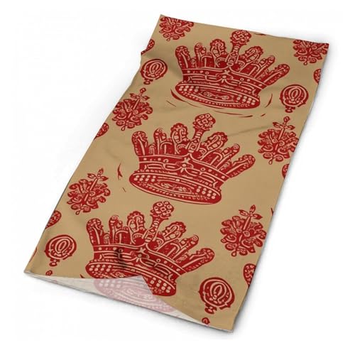Neck Gaiter Wind-Proof Breathable Face Mask Red Crown Face Cover Sun Cooling Dustproof Mask Balaclava Bandana Headwear for Women Men Hiking Fishing miniatura 1