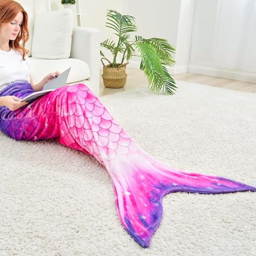 Vautvis Meerjungfrau Decke Erwachsene, Weiche Meerjungfrauenflosse Decke...