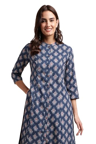 Image of MIRCHI FASHION Pure Cotton Kurti for Women | A-Line Kantha Work Printed Kurta for Woman | Ethnic Wear for Office & Daily Use (Single Piece)