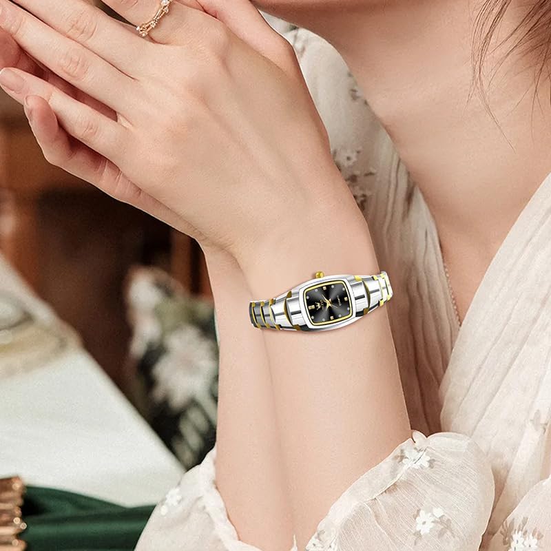 OLEVS Watches for Women Small Square Face Ladies Watches Waterproof Tungsten Steel Dainty Dress Rectangle Female Womens Wrist Watches for Small Wrists Gold/Silver/Black/Rose Gold - Image 6