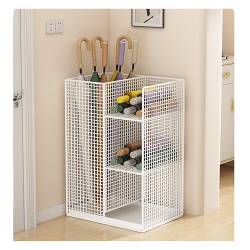 Quxxuol 傘立 かさたて 玄関 傘入れ スリム おしゃれ 防錆 大容量 水切りトレー付き 折りたたみ傘収納 靴ベラ収納 耐久性 家庭用 ホテル 業務用 に最適 (ホワイト)