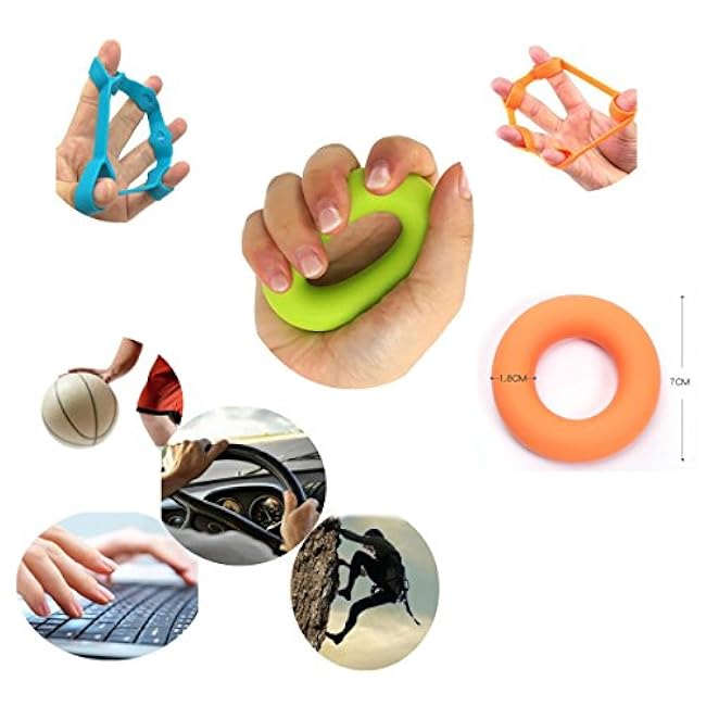 AKOAK Hand Grip Strengthener,Hand Grip Trainer Rings, Finger Stretcher Resistance Bands for Strength Trainer or Physical Therapy Recovery Training