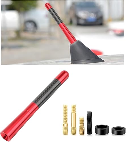 Miniatura 8 de Antena corta para automóvil, antena aérea de aluminio rechoncha de 1.37 pulgadas con 4 tornillos y 2 juntas de goma, repuesto de antena de montaje