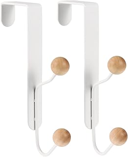 STOBAZA 2pcs Hook up Door Back Hook Shower Towel Hook Bath Bag Hangers Punch Free Door Hooks Coat Hooks for Hanging Towel Robe Hat Hooks Bathroom Towel Hooks Household Wall Hook Iron White