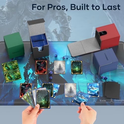 Mlikero Card Storage Box, Commander Storage Box Holds 400+Single Sleeved Cards with 4 Dividers, Premium Leather Card Deck Box for MTG, TCG(4 Colors) — view 5