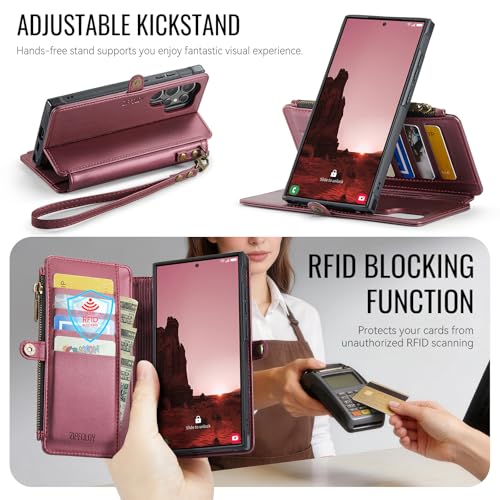 ZipFoldy for Galaxy S24 Ultra - Phone Case Wallet Magnetic, Burgundy by ZipFoldy - Used condition - Image 6