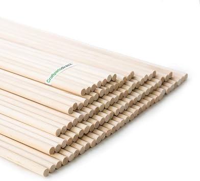 Wooden Dowels Pack of 100 - 3/16" x 12" | Craftparts Direct | Birch Wood Sticks for Custom DIY Crafts