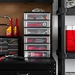 IRIS USA Plastic Stacking Desk Top 3-Drawer Storage Organizer, 2-Pack, for Makeup Vanity Nail Polish Bathroom Stationery Art Craft Supplies Kitchen Office Garage and Small Organization, Medium, Black - Image 5