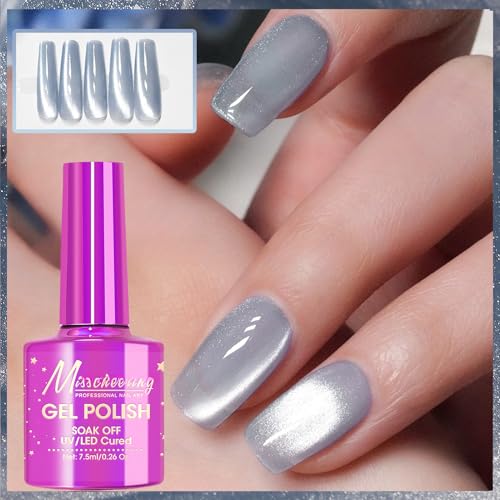 Esmalte de uñas cat eye gel plateado 0.26 Fl Oz miniatura 6