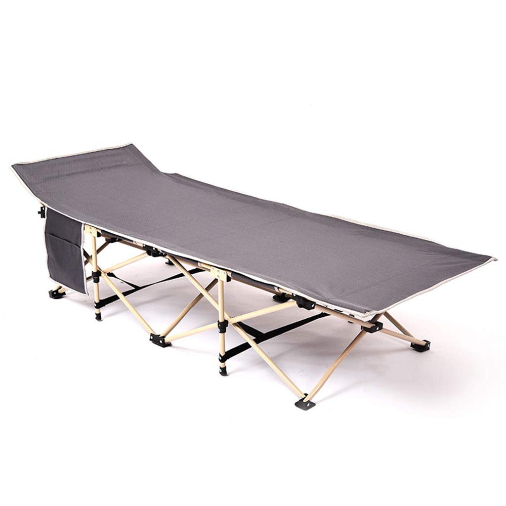 Chaise de jardin pliante pour le camping avec pochette de rangement latérale