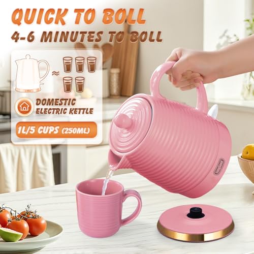 Tetera Eléctrica Cerámica 1.2 Litros con Infusor y Set de Tazas miniatura 6