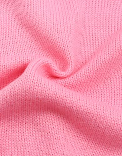 Image of Womens American Flag Sweater Long Sleeve Crew Neck Knitted Casual Pullover Sweater (Pink, X-Large)