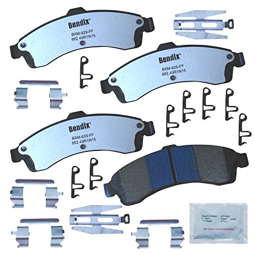 Image of Bendix Fleet Metlok MKD882FM Semi-Metallic Front Brake Pads for Select Models Buick Rainier,Chevrolet SSR,Trailblazer,Trailblazer EXT,GMC Envoy,Envoy XL,XUV,Isuzu Ascender,Oldsmobile Bravada,Saab 9-7x