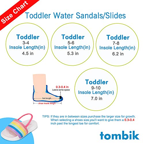 Image of tombik Toddler Boys & Girls Beach /Pool Slides Sandals | Kids Water Shoes