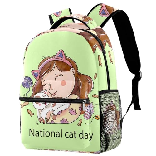 Sac à dos d'école ergonomique pour soulager le dos des adolescents motif chat câlin amusant