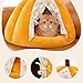 Leefasy Cat Bed Cute Pumpkin Shape Puppy Bed Warm with Detachable Cushion Winter Non Slip Bottom House for Kitten Small Dogs, L