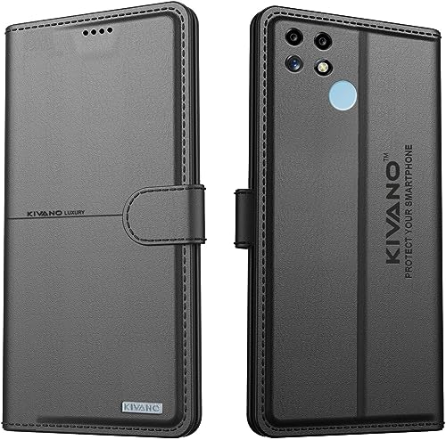 Image of KIVANO Compatible with Realme C25 / Realme C25s Flip Cover | Leather Finish | Inside Pockets & Inbuilt Stand | Shockproof Wallet Style Magnetic Closure Back Cover Case