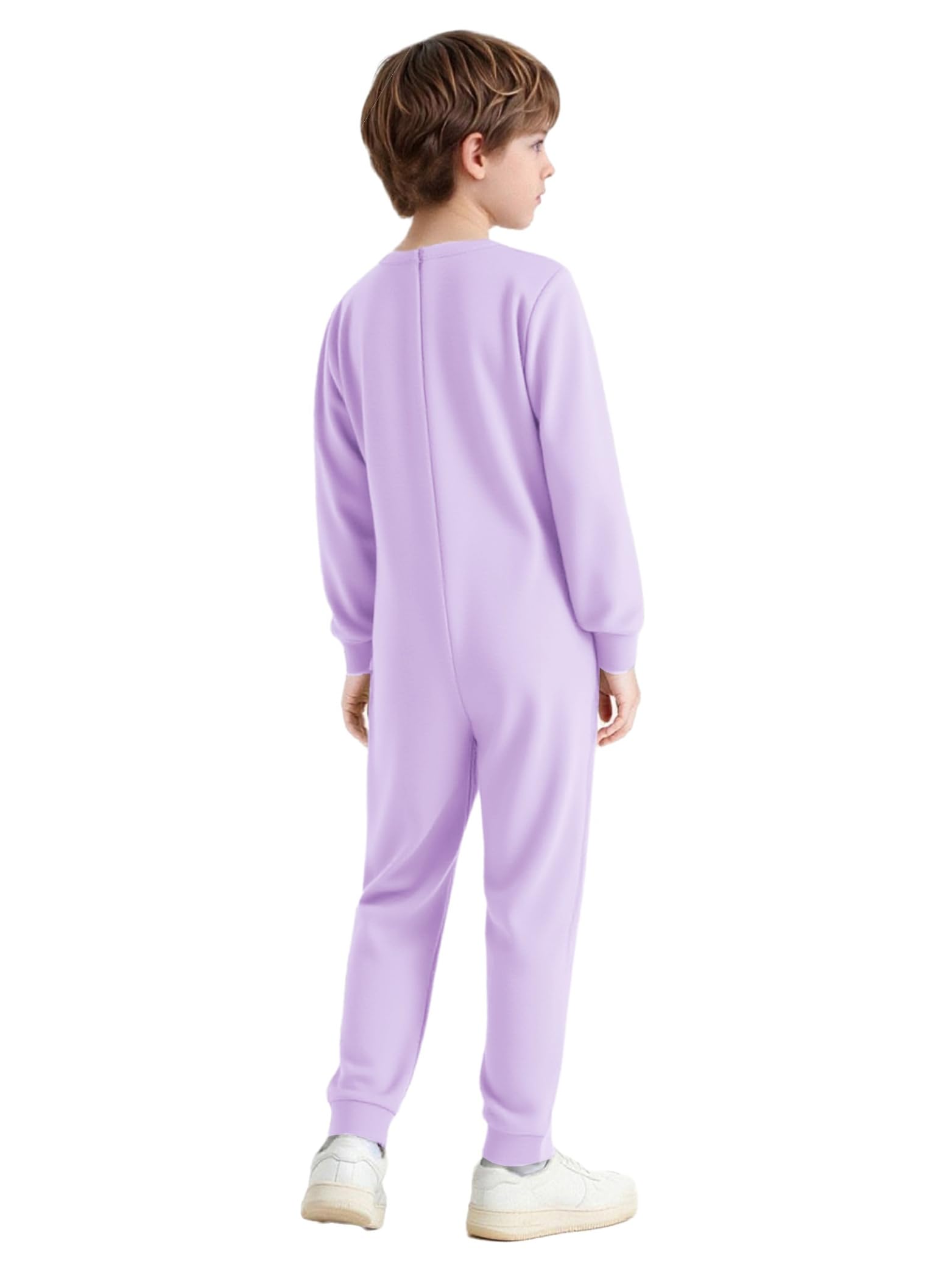 Grenouillère avec Fermeture Eclair au Dos Enfant Garçon Fille Combinaison de Soin Manches Longues Salopette Sanitaire Vêtements Adaptés