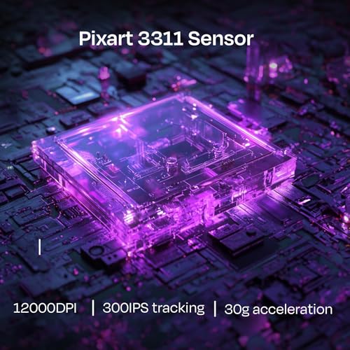 Image of Kreo Anzu 52g Ultralight Ergonomic Wireless Gaming Mouse for PC, Rechargeable Mouse Wireless with 50+Hours Battery Life, High End 80M Huano Switches, 12000DPI (Black)