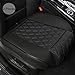 Produktbild BLACK PANTHER PU Auto Sitzbezüge,Beinstütze Design Universal Sitzbezug Auto Vordersitze,Anti-Rutsch & Full Wrapping Edge,Einzelsitz ohne Rückenlehne(W20.86''*D20.86)(2 Stück,Schwarz)
