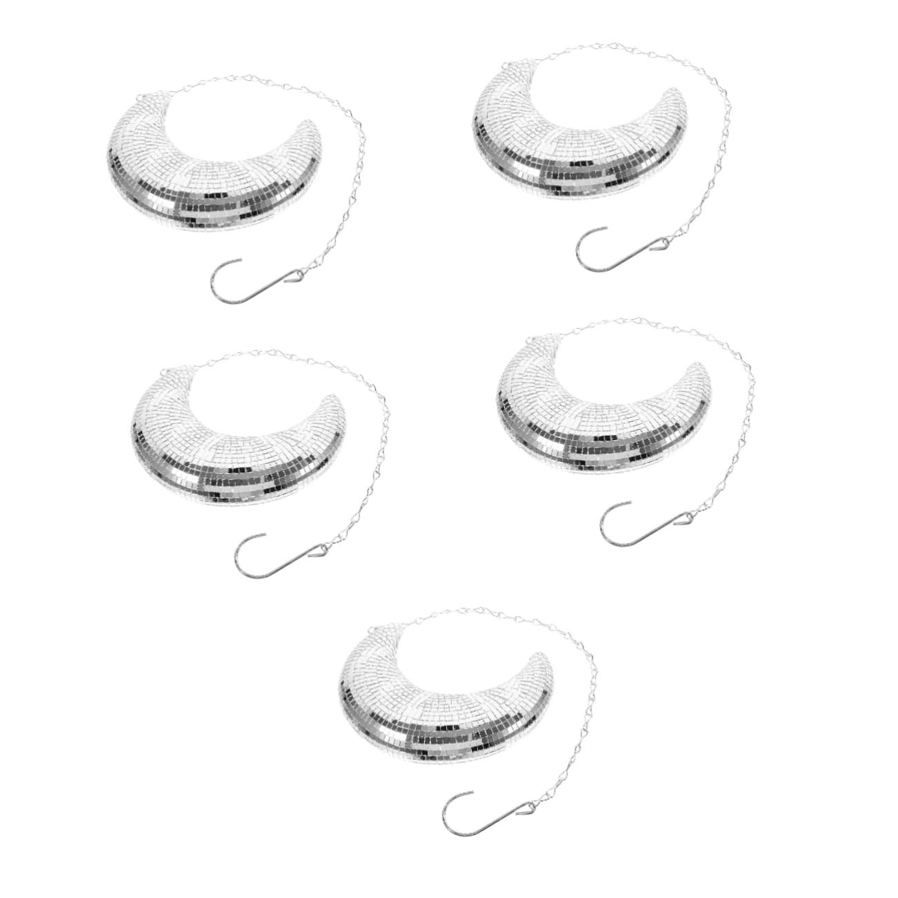 Cabilock 5piezas Bola De Discoteca Forma De Luna Decoración Colgante para Fiestas y Eventos Adorno Espejado para Bodas y Festivales