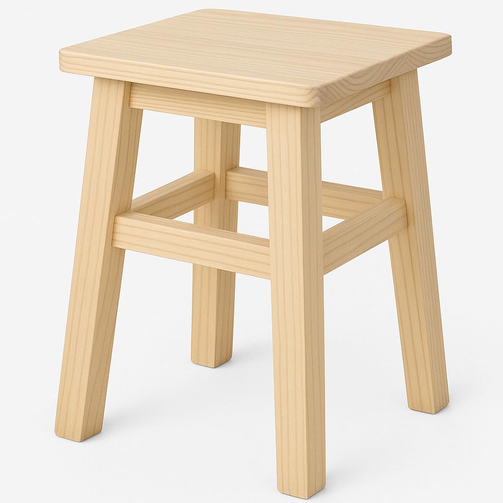 Tabouret Carré En Pin Massif Brut - Dimensions 28x28x45 Cm - À Peindre Ou Vernir - Idéal Déco Et Loisirs Créatifs