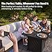 East Oak 28” Outdoor Propane Fire Pit Table | 52,000 BTU Gas Fire Pit for Outside with Easy-Hook Lid, Mesh Pocket & Lava Rocks | CSA Certified | Ideal for Patio, Garden & Backyard | Black
