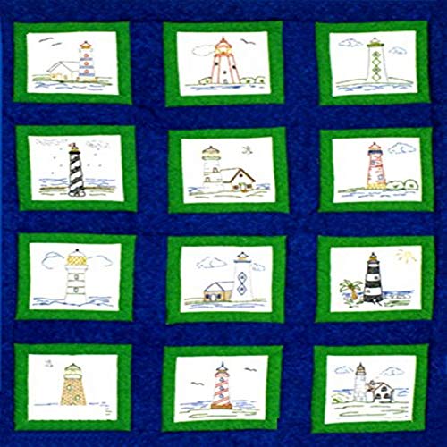 Themed Stamped White Quilt Blocks 9