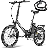 【Folding electric bike for the city】The FAFREES F20 Light electric bike combines practicality and compact design, with small dimensions (81x35x62 cm when folded) and a weight of only 25.2 kg. Ideal for urban transportation, it fits into tight spaces ...