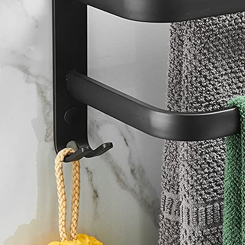 Toallero de baño montado en la pared en aluminio negro mate 7