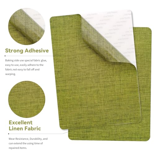 FR 2 adesivos autoadesivos de tecido de linho de 20 x 28 cm para sofás, sofá, móveis, sacolas, assen
