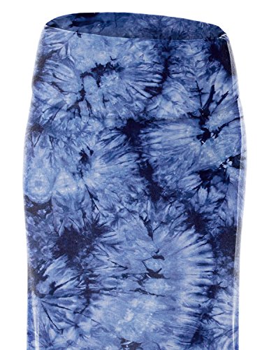 Lock and Love WB1058 Womens Tie Dye Fold Over Maxi Skirt XXXL Navy3