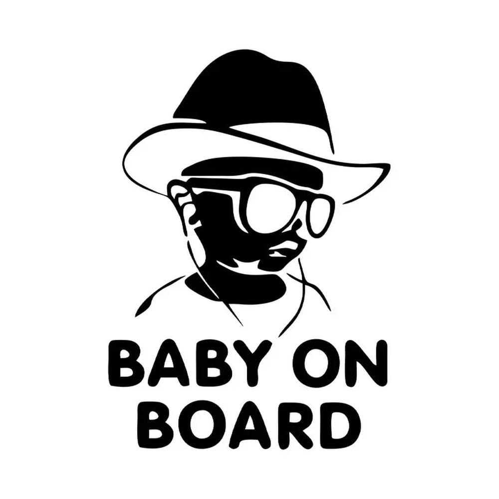 Car Sticker Drop Shipping Baby On Board Sunglasses Child Stickers and Vinyl Decals(Black,16CM X 11.2CM)