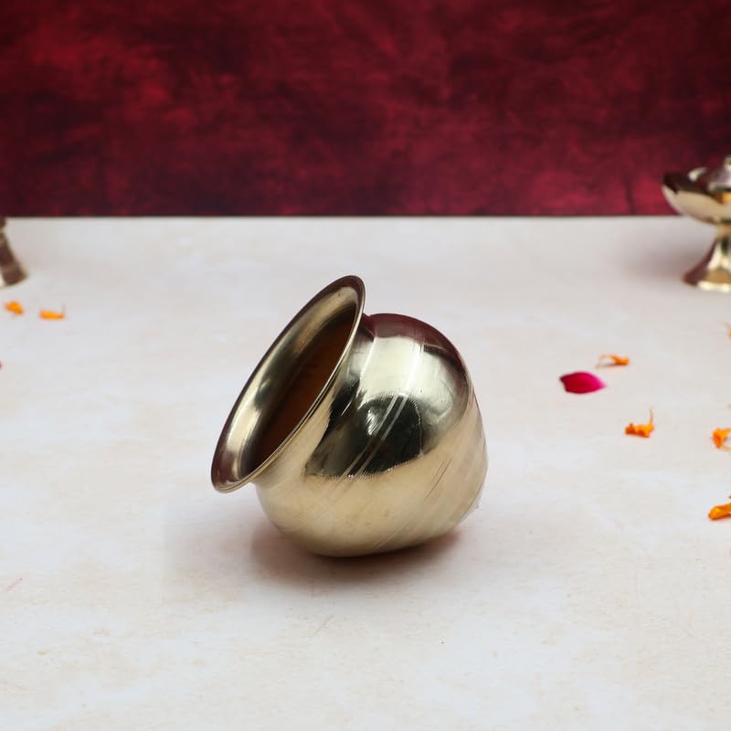 Pure Brass Hindu Religious Dripping Vase Shiv jal Dhara | Container | Kalash Lota | Shirodhara Pot Brass jaldhari jalabhishekam for shivling Abhishekam (Size : 7.5cm | Weight : 70gm Approxe)-image-32