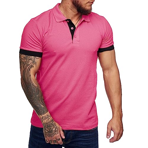 Men's Short Sleeve Casual Slim Fit Polo Shirts Basic Designed Classic Cut Cotton Shirts2