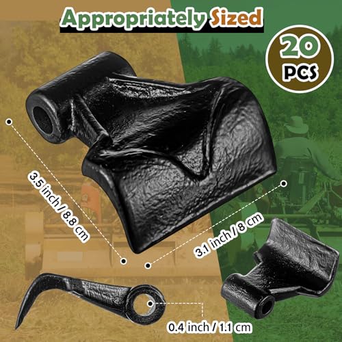 Image of Threlaco 20 Pcs Wide Replacement Steel Flail Hammer Blade Flail Mower Blades for Tractor Mowers (3 Inch)